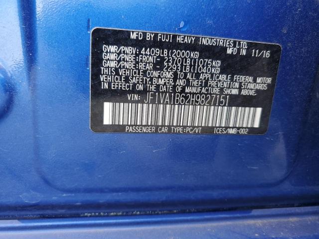 JF1VA1B62H9827151 Subaru WRX