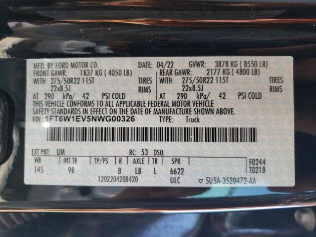 2022 FORD F150 LIGHT 1FT6W1EV5NWG00326