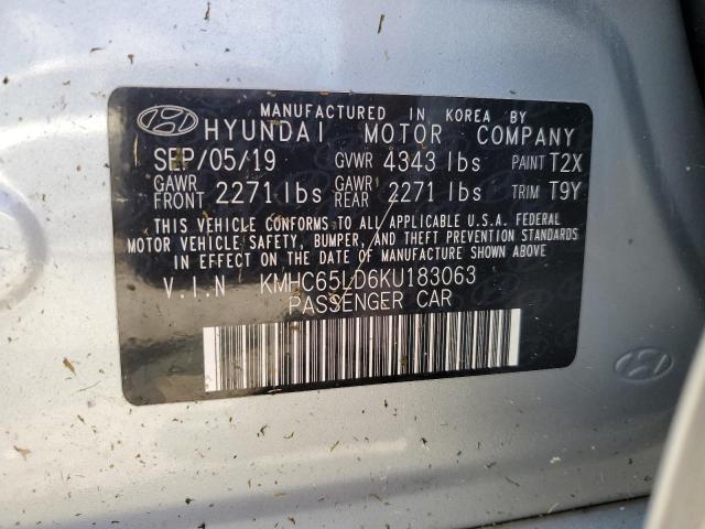2019 HYUNDAI IONIQ - KMHC65LD6KU183063