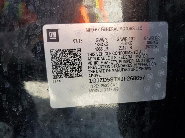1G1ZD5STXJF268657 Chevrolet MALIBU LT