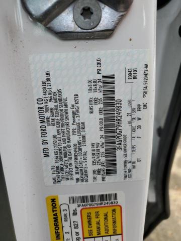 3FA6P0G79HR249830 Ford FUSION S