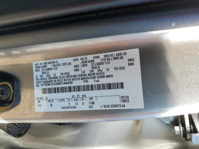1FTEW1C53NFC44439 Ford F150 Supercrew