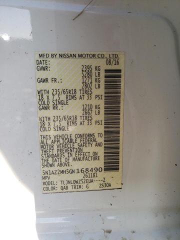 2016 NISSAN MURANO  SV 5N1AZ2MH5GN168490