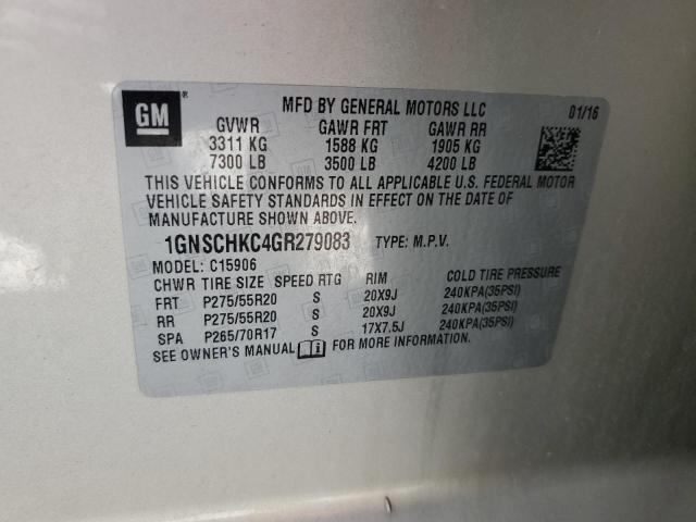 1GNSCHKC4GR279083 Chevrolet Suburban C1500 Lt