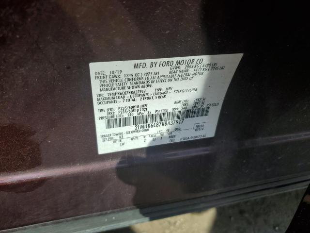 2FMHK6C87KBA37917 Ford FLEX SEL