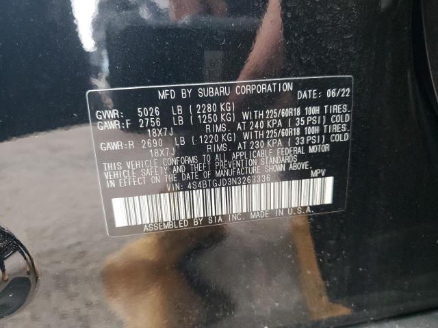 4S4BTGJD3N3263336 Subaru Outback Onyx Edition Xt