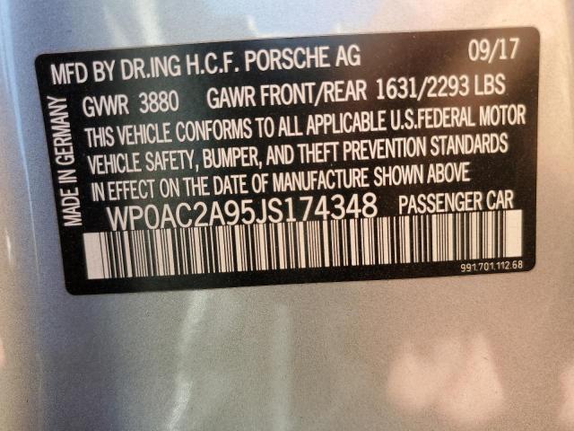 2018 PORSCHE 911 GT3 WP0AC2A95JS174348