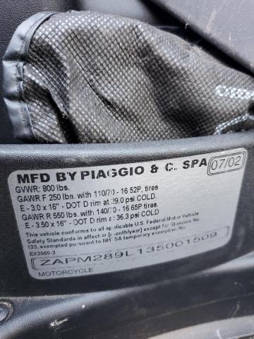 2003 PIAGGIO BV 200 ZAPM289L135001509