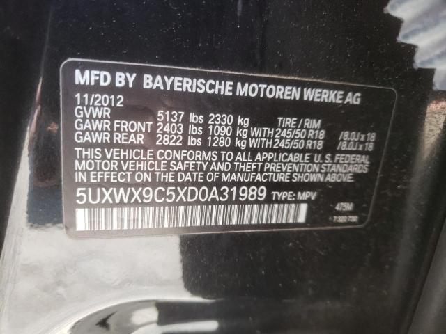 VIN 5UXWX9C5XD0A31989 2013 BMW X3, Xdrive28I no.12