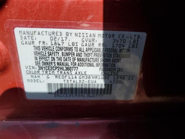 3N1CE2CP2HL360777 Nissan Versa Note S