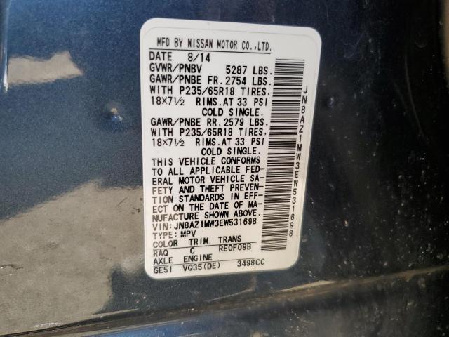 JN8AZ1MW3EW531698 Nissan MURANO S
