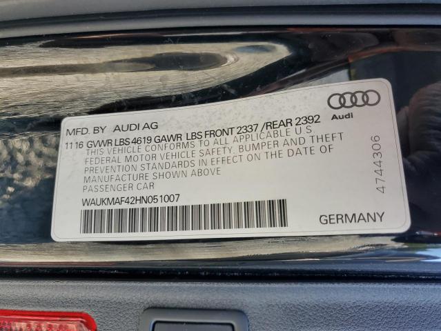 WAUKMAF42HN051007 | 2017 AUDI A4 ULTRA P