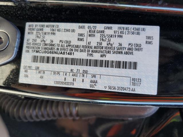 2022 FORD ESCAPE SE - 1FMCU0G66NUA81481