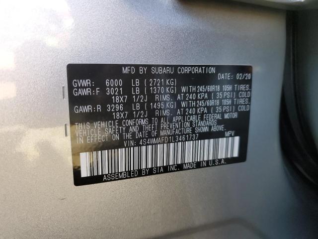 4S4WMAFD1L3461737 Subaru Ascent Premium