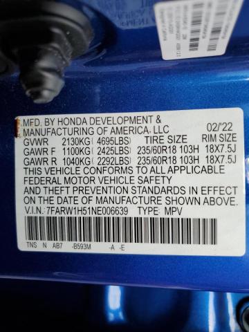 7FARW1H51NE006639 Honda CR-V EX