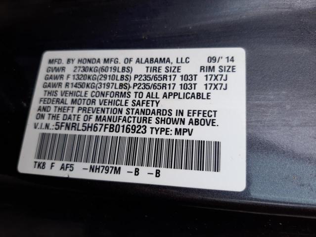 5FNRL5H67FB016923 | 2015 HONDA ODYSSEY EX