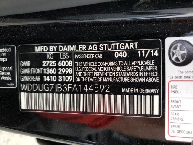 WDDUG7JB3FA144592 Mercedes-Benz S 63 AMG
