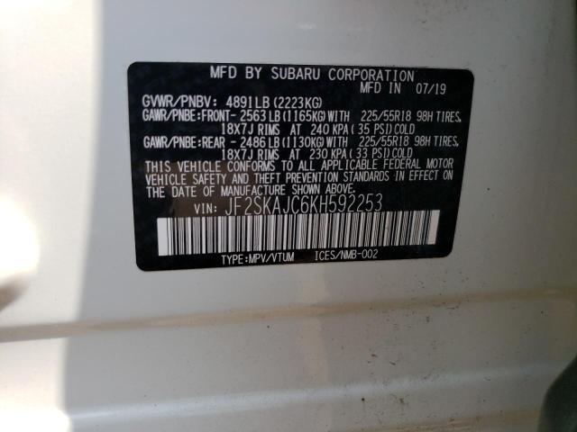 JF2SKAJC6KH592253 Subaru Forester Sport