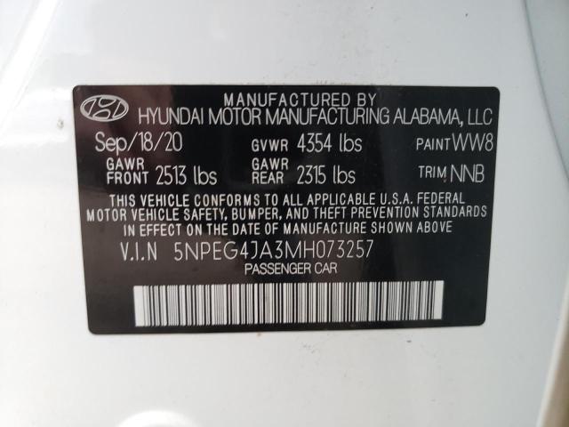 5NPEG4JA3MH073257 | 2021 HYUNDAI SONATA SE