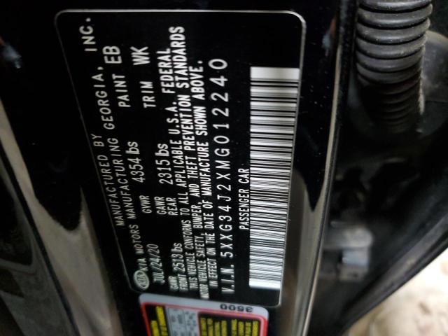 5XXG34J2XMG012240 KIA K5 EX