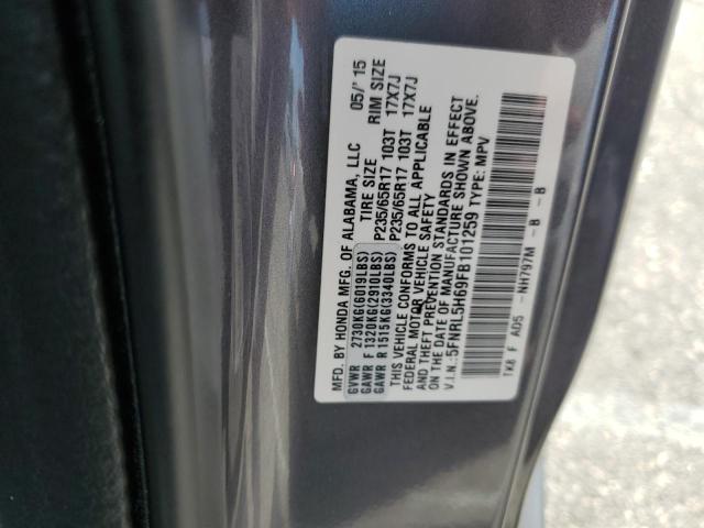 5FNRL5H69FB101259 Honda ODYSSEY EXL