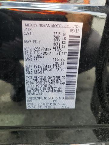 5N1DR2MN5JC603563 Nissan Pathfinder S