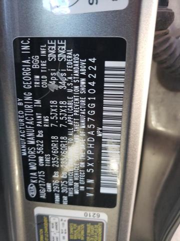 5XYPHDA57GG104224 KIA SORENTO EX
