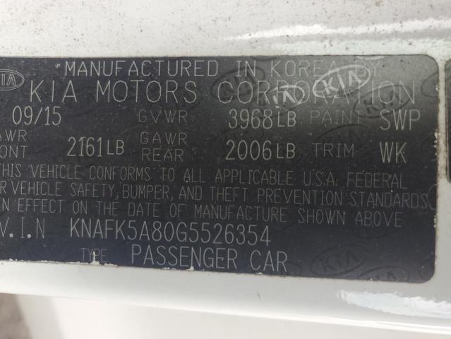 KNAFK5A80G5526354 KIA FORTE LX
