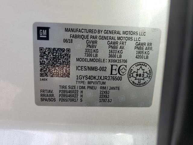 1GYS4DKJXJR376500 Cadillac Escalade Platinum
