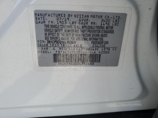 3N1CP5CU1KL550658 Nissan KICKS S