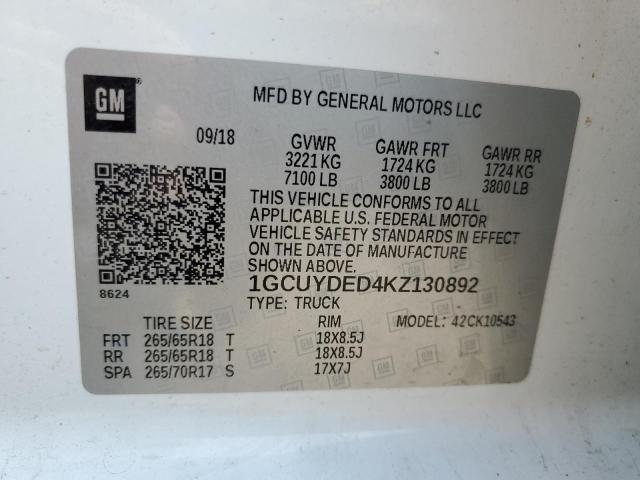 2019 CHEVROLET SILV1500 2 - 1GCUYDED4KZ130892