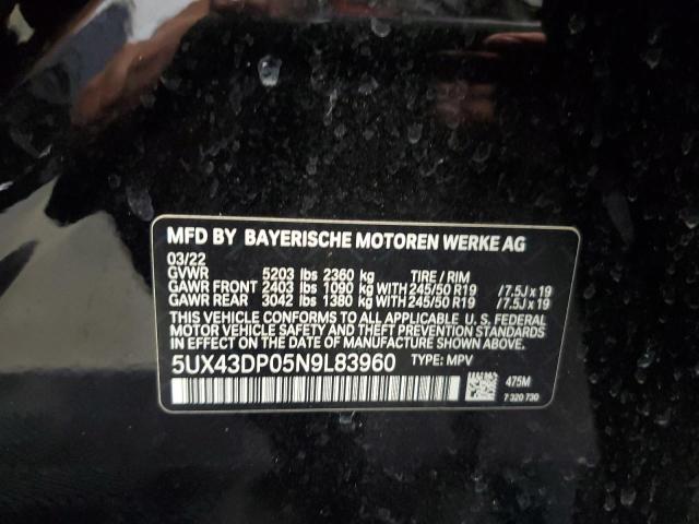 5UX43DP05N9L83960 BMW X3 Sdrive30i