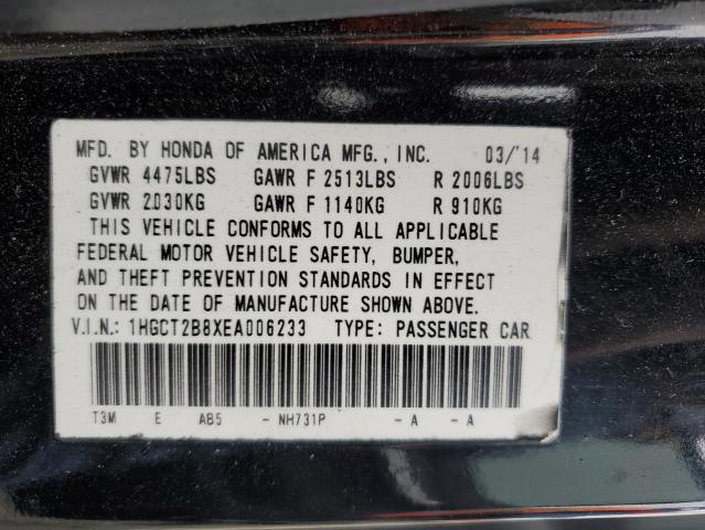  HONDA ACCORD 2014 Чорний