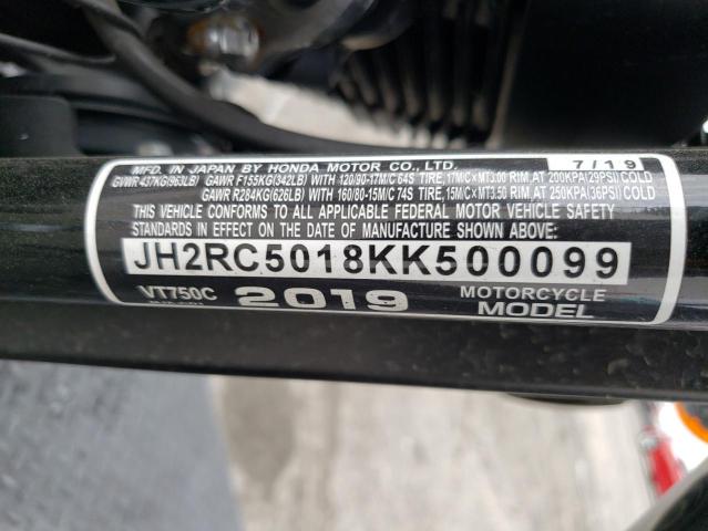 2019 HONDA VT750 C JH2RC5018KK500099