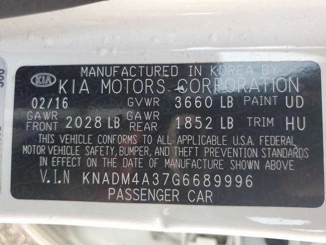 VIN KNADM4A37G6689996 2016 KIA Rio, LX no.13