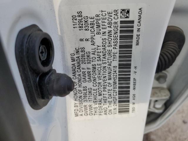 2HGFC2F80MH523418 Honda Civic Sport