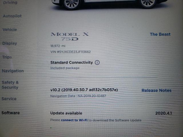 5YJXCDE23JF113662 Tesla MODEL X