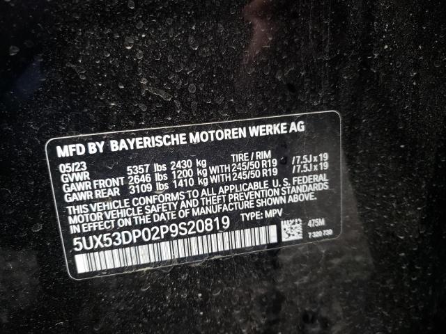 5UX53DP02P9S20819 2023 BMW X3, photo no. 13