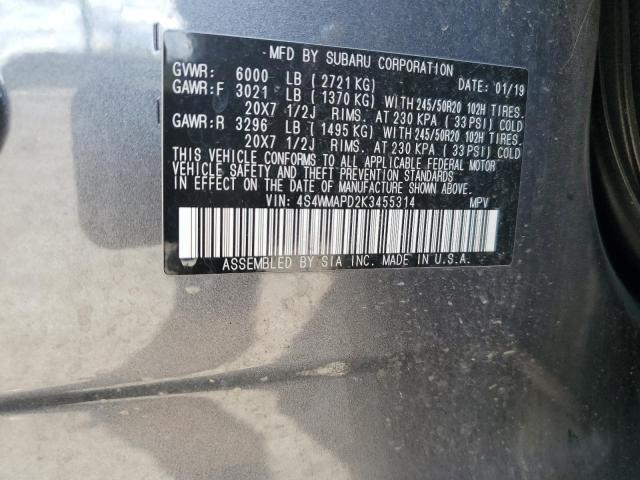 4S4WMAPD2K3455314 Subaru Ascent Limited