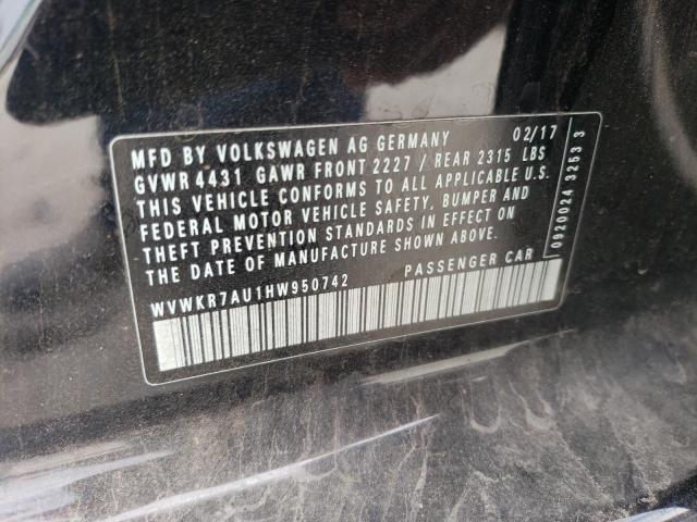 2017 VOLKSWAGEN E-GOLF SE - WVWKR7AU1HW950742