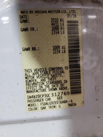 1N4BZ0CP3GC312769 Nissan LEAF SV