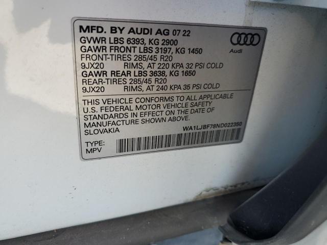 VIN WA1LJBF78ND022350 2022 Audi Q7, Premium Plus no.14