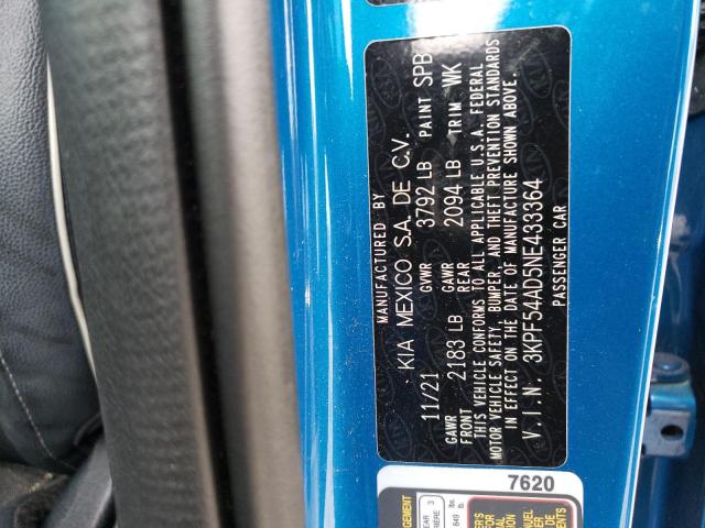 3KPF54AD5NE433364 KIA Forte Gt Line