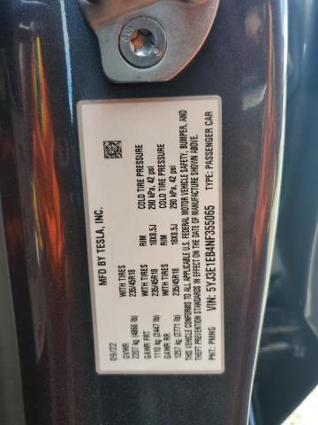 5YJ3E1EB4NF355065 Tesla MODEL 3
