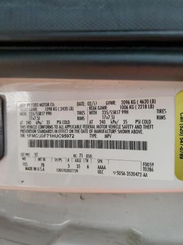 1FMCU0F71HUC95972 Ford ESCAPE S