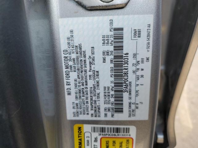 3FA6P0CD8LR130316 Ford FUSION SEL