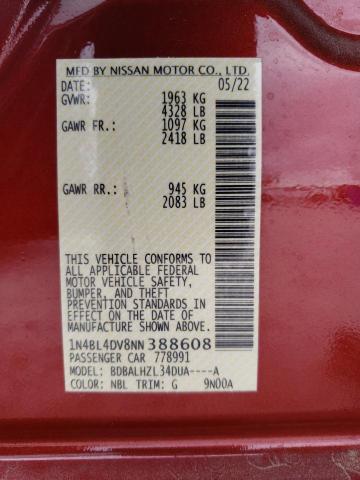 1N4BL4DV8NN388608 Nissan ALTIMA SV