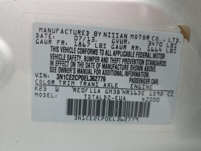 3N1CE2CP0EL362779 Nissan Versa Note S