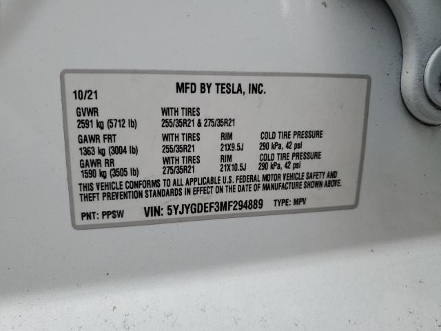 5YJYGDEF3MF294889 Tesla Model Y