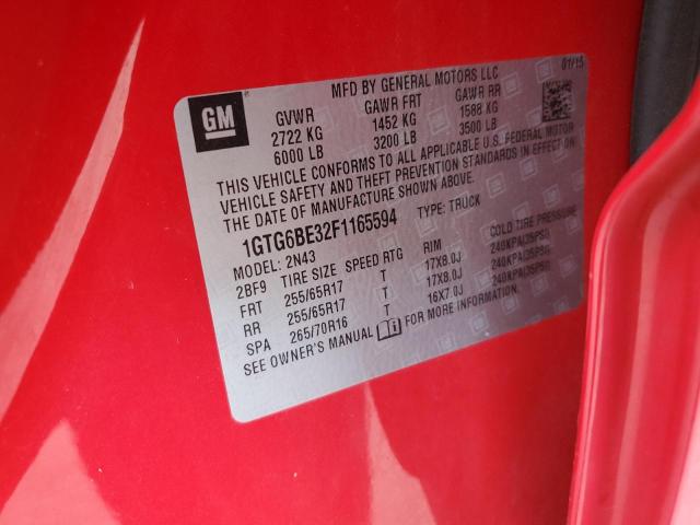1GTG6BE32F1165594 GMC CANYON SLE